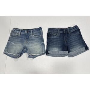 Gap Kids Jean Shorts Stretch Midi Short Girls 5 adjustable waist Blue Lot of 2